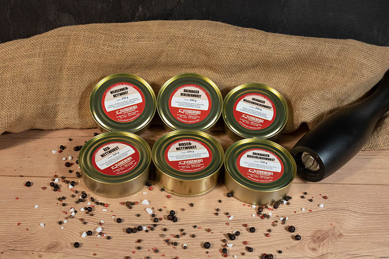 Sortiment Wildprodukte in der Dose